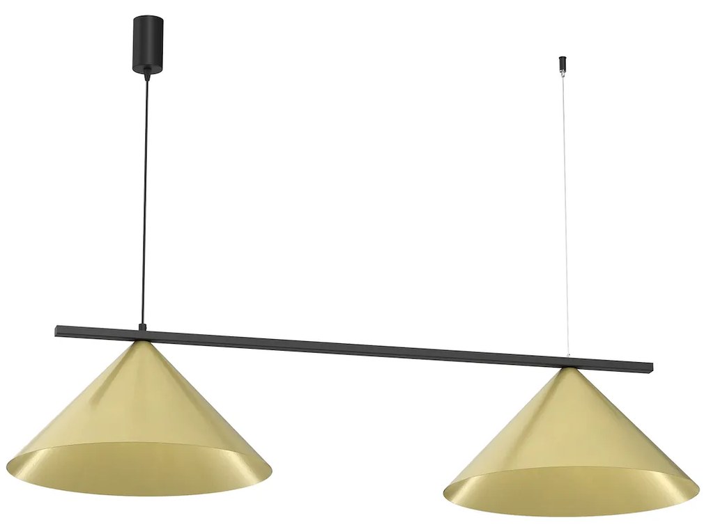 Závesné svietidlo Capital, 2x zlaté kovové tienidlo, (fi 46cm), b
