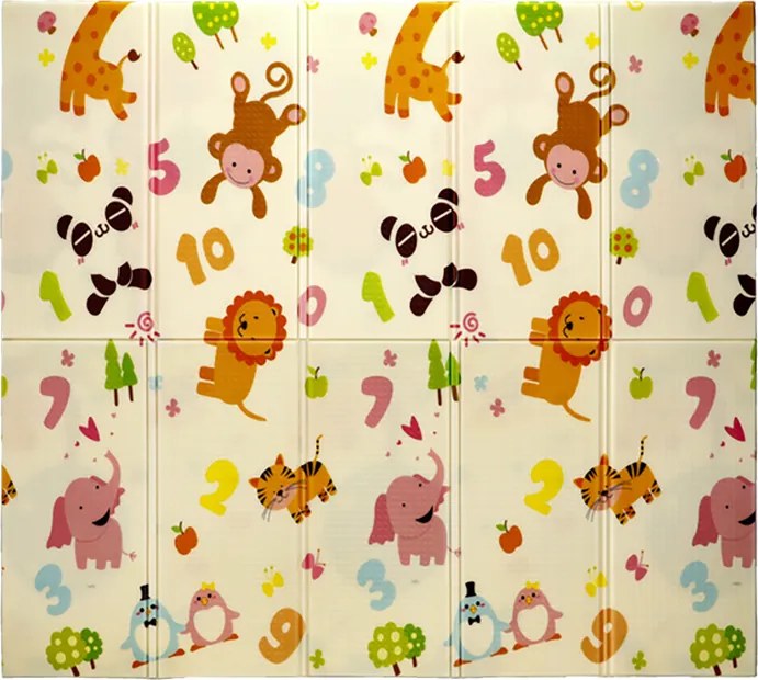 Detská obojstranná podložka Animals 180x200