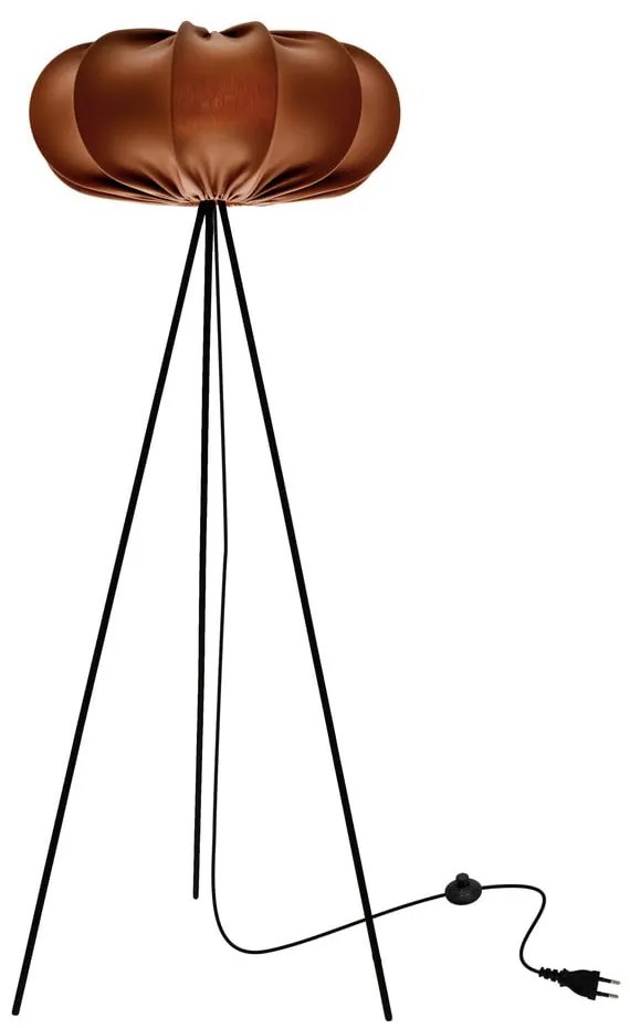 Hnedá stojacia lampa s textilným tienidlom (výška 147 cm) Cafee – Candellux Lighting