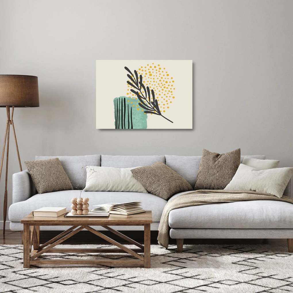 Sklenený obraz - Abstraktné listy N⁰3 (70x50 cm)