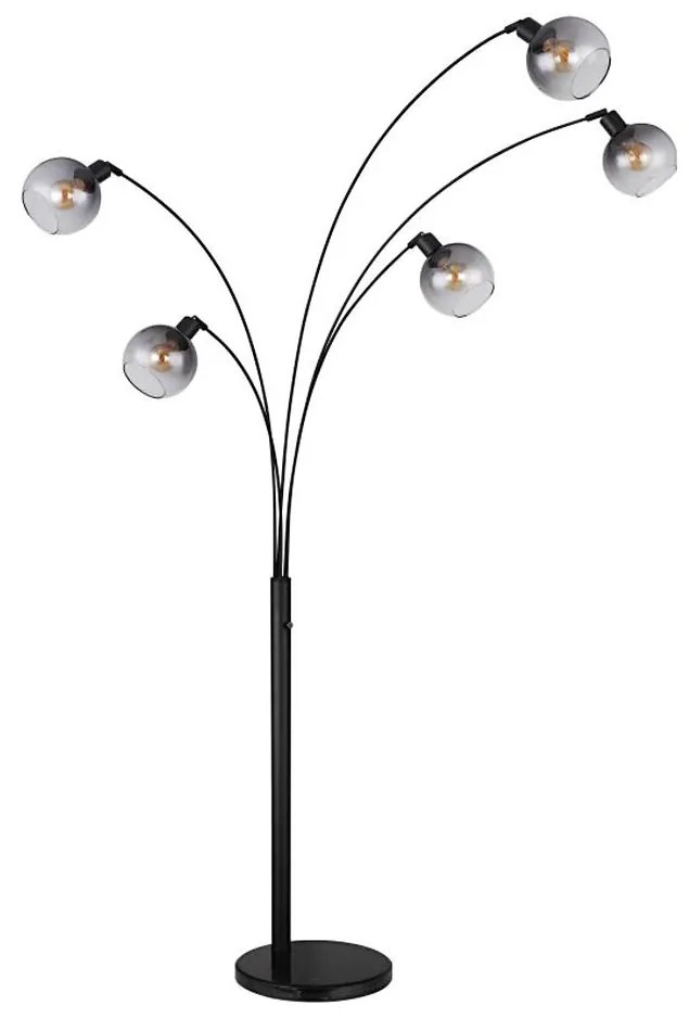 Globo 58228NBS - Stojacia lampa SEYMOUR 5xE27/40W/230V dymová