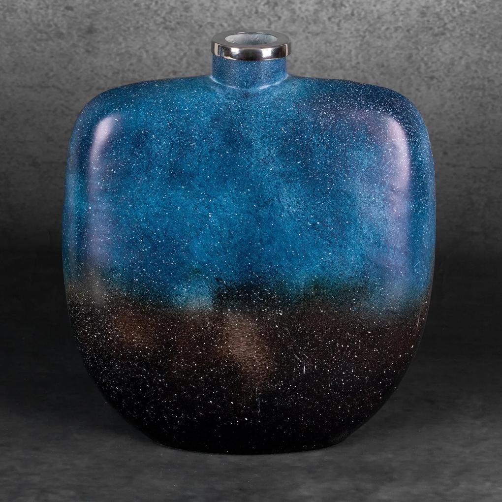 Dekoratívna sklenená váza CAREN 27x10x34 CM MODRÁ