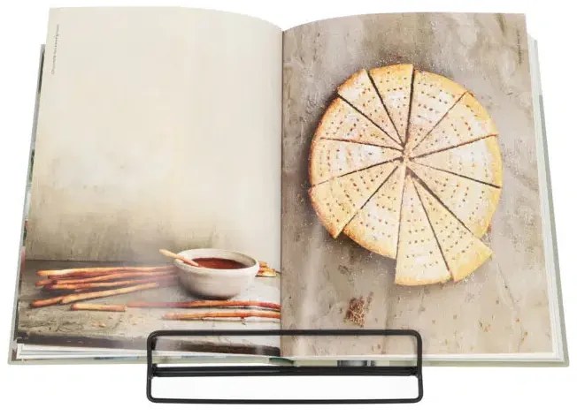 Zeller Present Kuchynský držiak na tablet a kuchárky, čierny kov NEMO