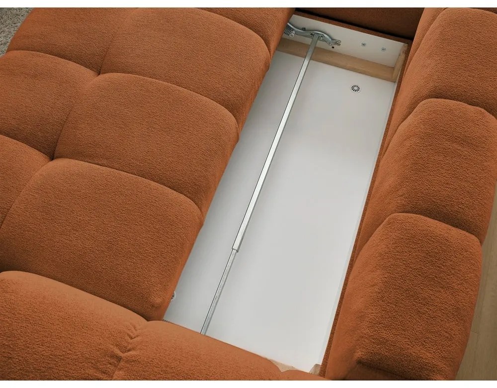 Terakotová ženilková rozkladacia/s úložným priestorom rohová pohovka (ľavý roh/do L) Everest – Bobochic Paris