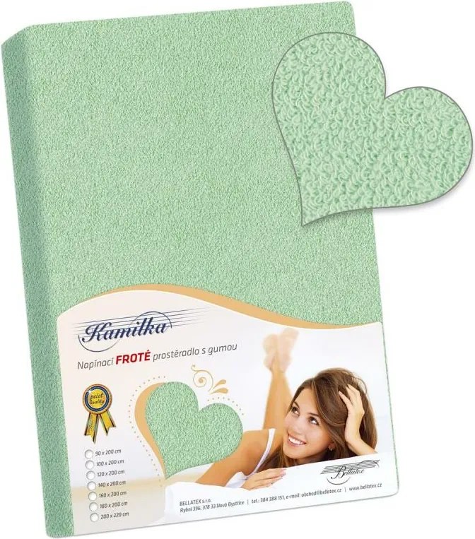 Bellatex Froté prestieradlo Kamilka svetlozelená, 120 x 200 cm