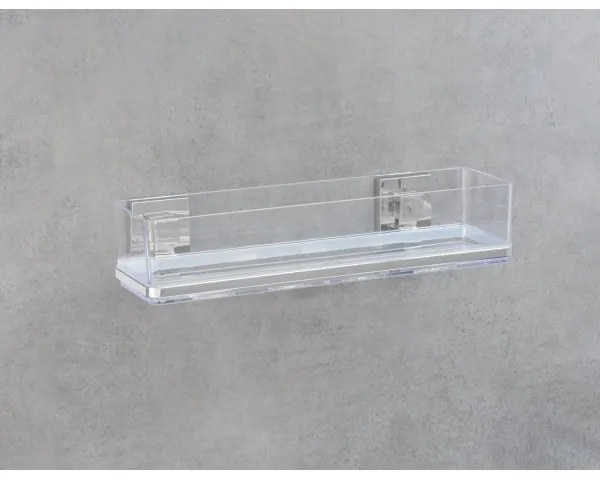 WENKO 22685100-Polica VACUUM-LOC QUADRO ED 38,5x14,5 cm strieborná/lesklý chróm