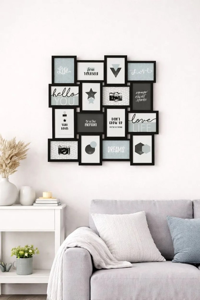 Nástenný fotorámik Gael Black 60x60 cm