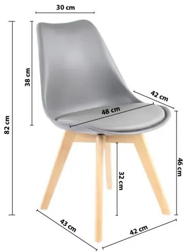 Bestent Jedálenská stolička šedá škandinávsky štýl Basic