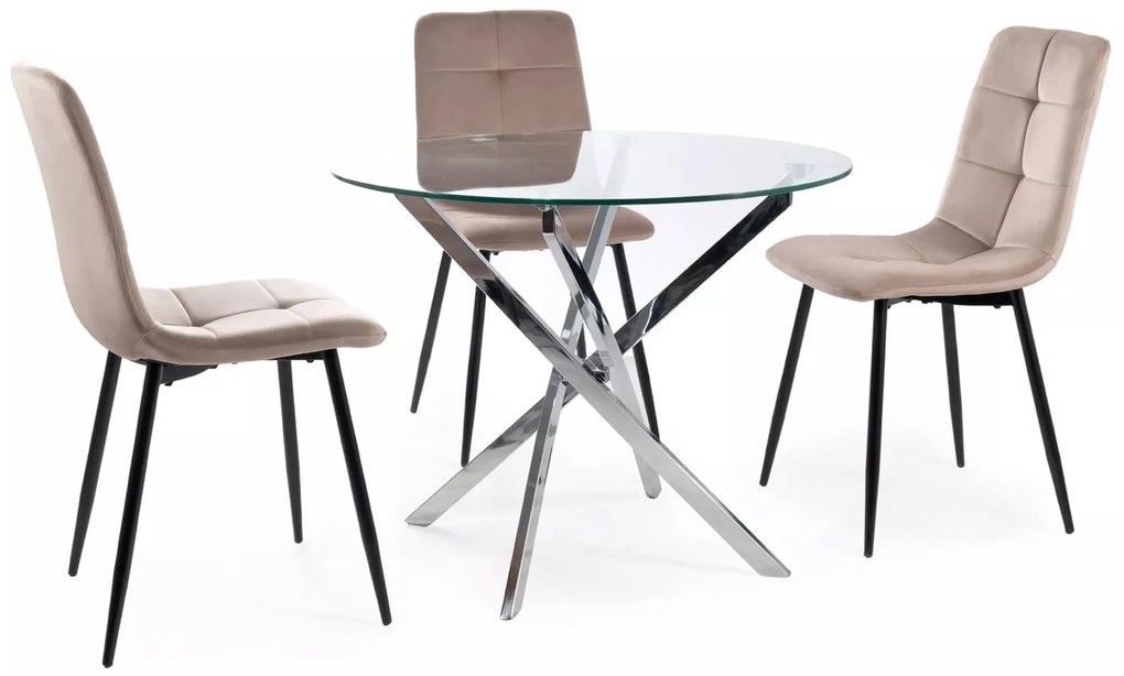 Jedálenský stôl Agis 90 cm číry/chróm