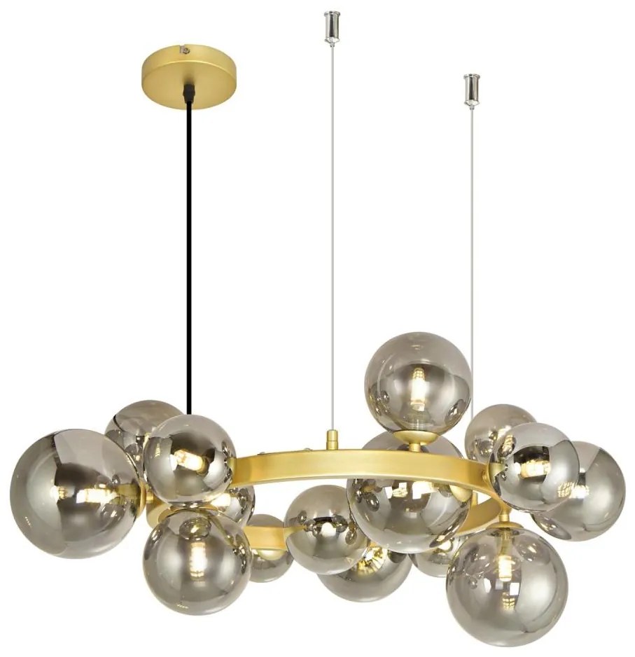 Brilagi - LED Luster na lanku MILLA 15xG9/3W/230V zlatá/dymová