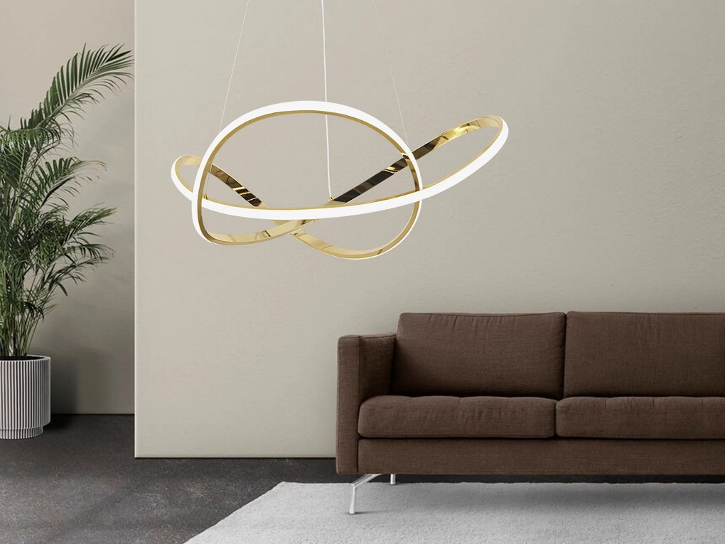 Toolight Toolight, LED stropné osvetlenie 73cm, 70W, 4500lm, 4000K, G078-1CP, zlatá, OSW-09738