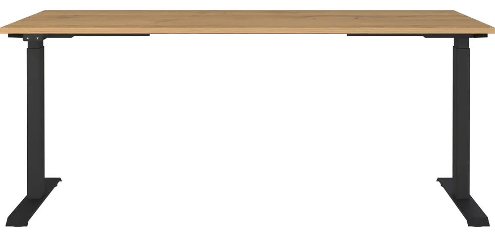 Polohovací pracovný stôl s elektricky nastaviteľnou výškou s doskou v dubovom dekore 80x180 cm Agenda – Germania