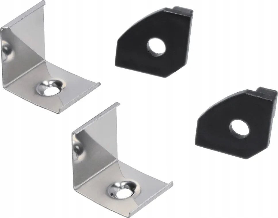 BERGE LED hliníkový profil rohový 1m čierny - sada