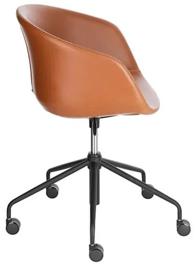 Kancelárska stolička zadine kožená hnedá MUZZA