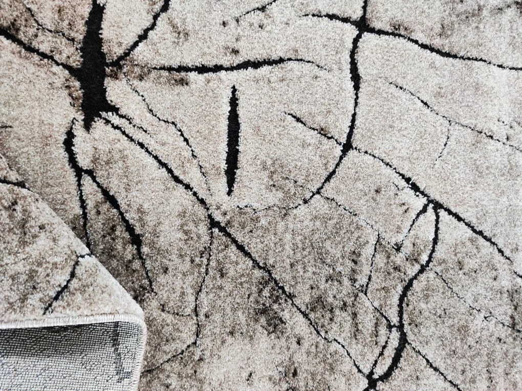 Oválny koberec Miami 129 BEIGE – béžový so vzorom Rozmer: 160x220 cm