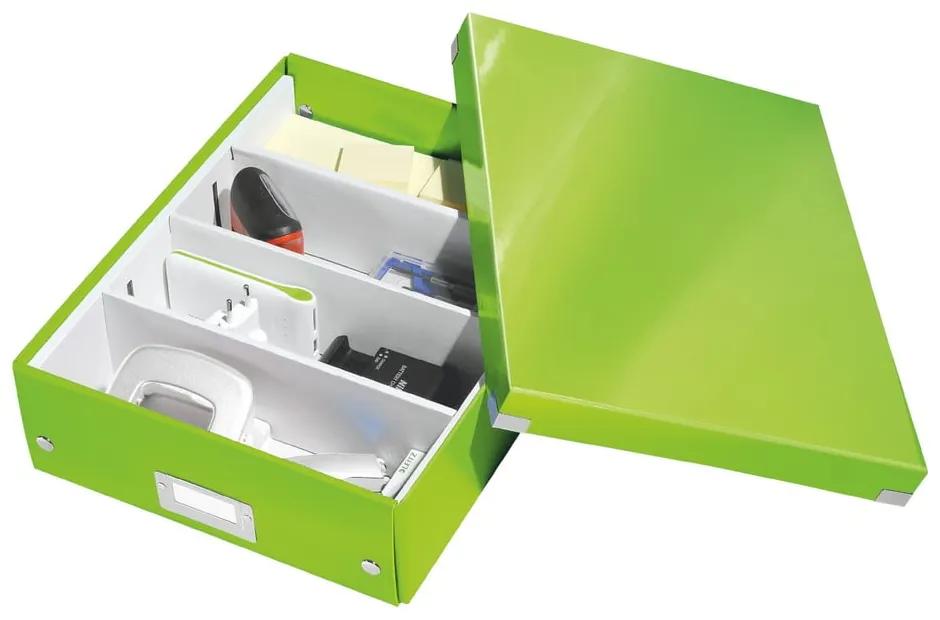 Zelená škatuľa s organizérom Leitz Office, dĺžka 37 cm