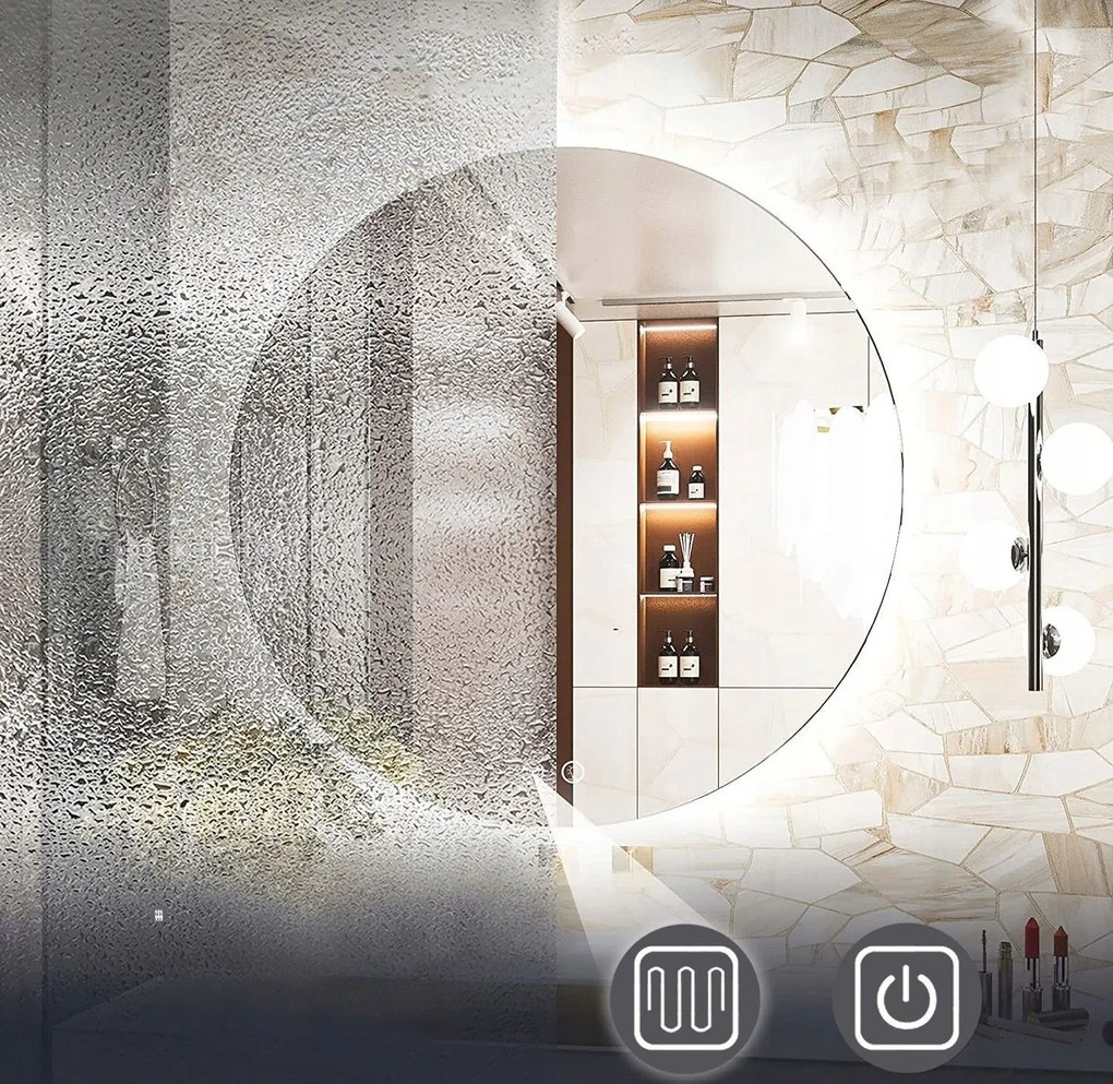 Okrúhle zrkadlo SMART 60 cm - s LED podsvietením a vyhrievaním
