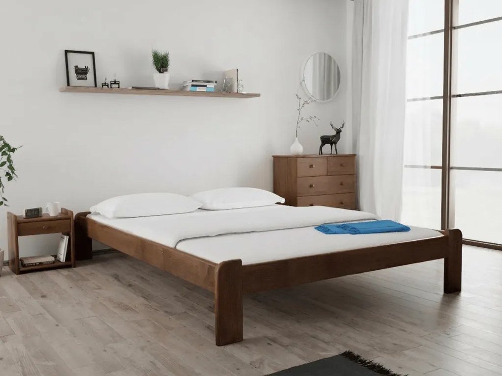 Posteľ Ada 120 x 200 cm, dub Rošt: S lamelovým roštom, Matrac: Bez matraca