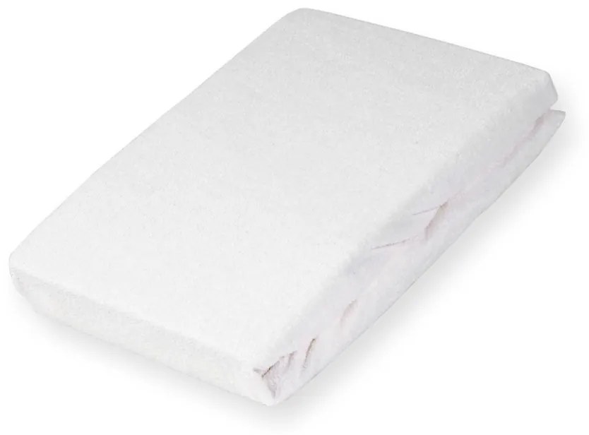 Detské froté napínacie prestieradlo do postieľky FR-031 Biele 70 x 140 x 10 cm - do postieľky