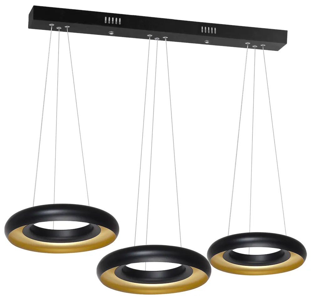 Závesné LED svietidlo Nero, 3x LED 36w, 4000k, g/b