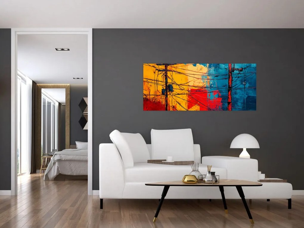 Obraz - Abstraktné elektrické vedenie (120x50 cm)