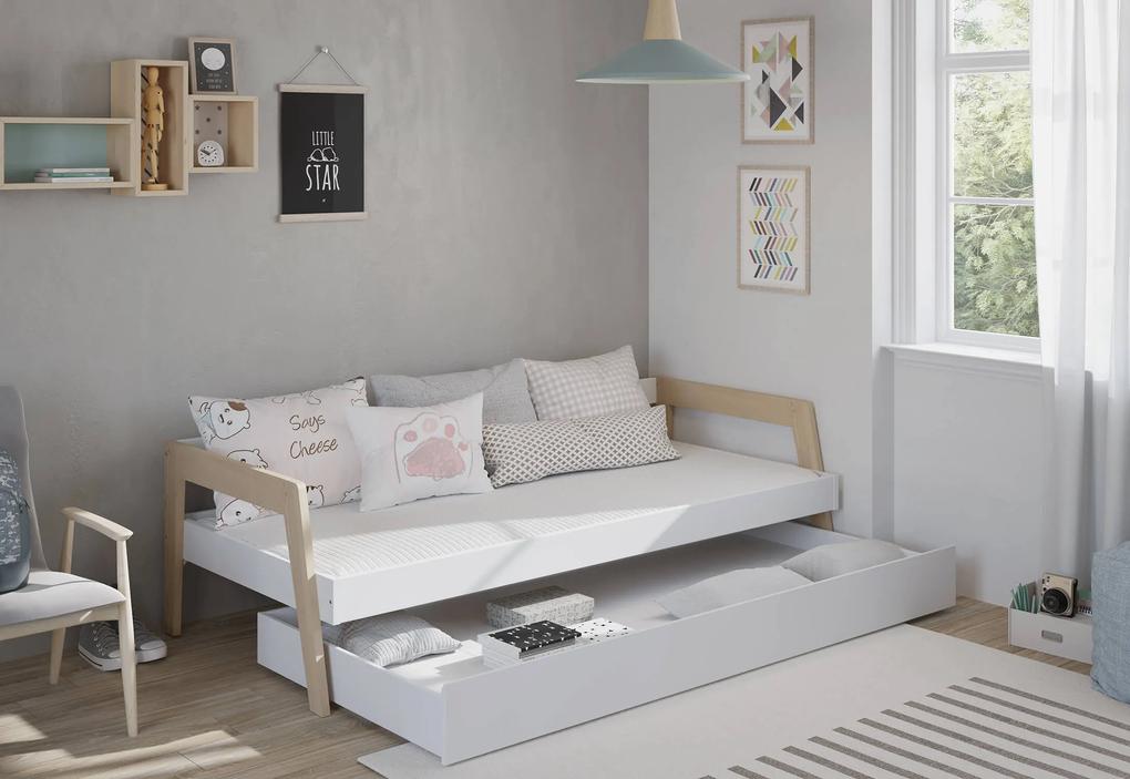 Detská posteľ reicca s úložným priestorom 90 x 200 cm biela MUZZA