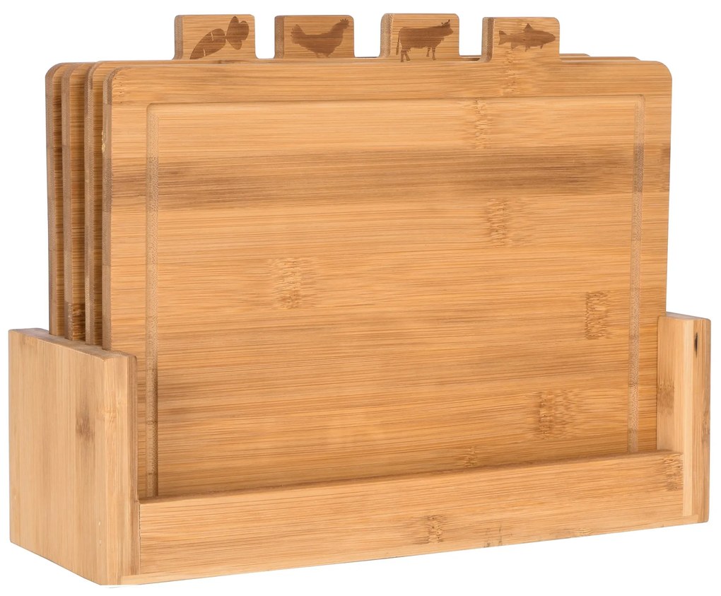 Bambusová doska na krájanie Dori, sada 4 kusov