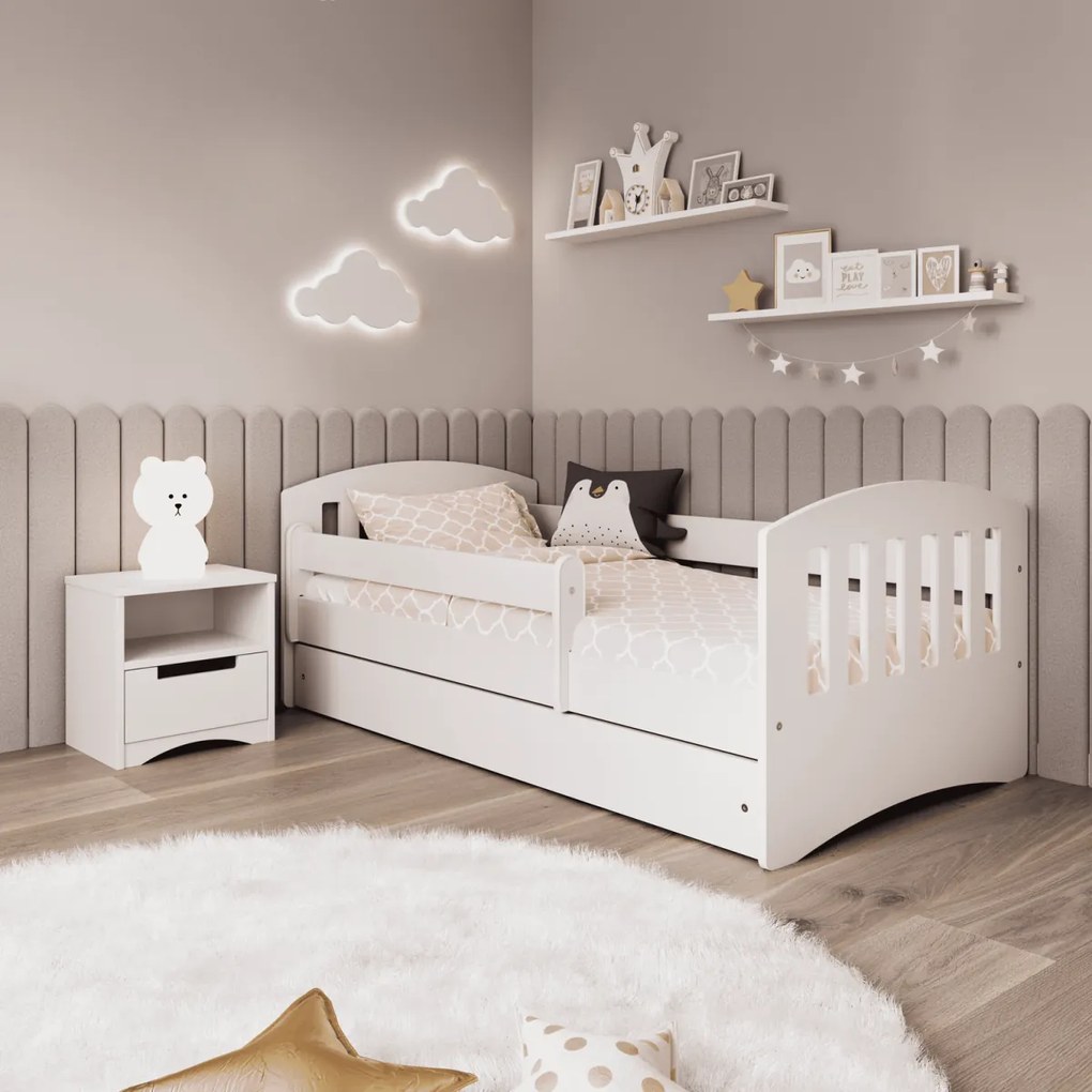 Kocot kids Detská posteľ Classic I biela, varianta 80x140, bez šuplíků, bez matrace