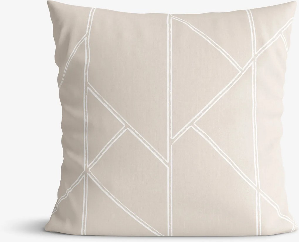 Goldea bavlnená obliečka na vankúš - geometrické línie na latte 50 x 70 cm