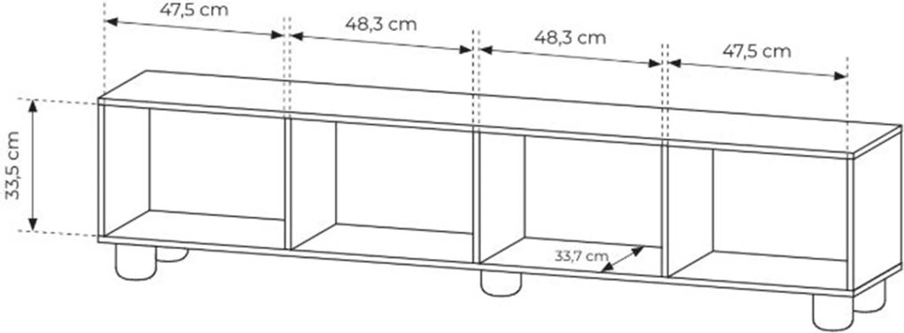 TV stolík Arlo 200 cm - dub vicenza