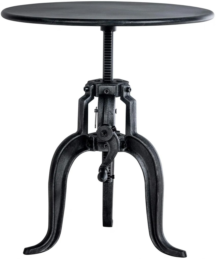 Kovový barový stôl Marcos v industriálnom štýle - v46-66 x Ø50 cm - Strieborná antik