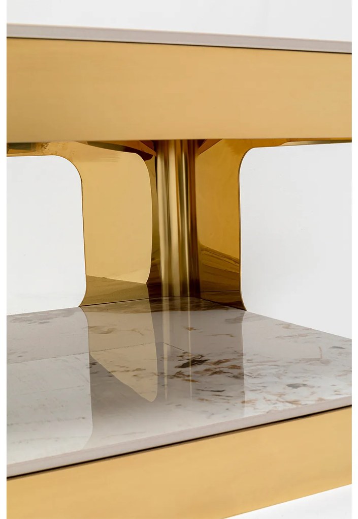 Nube Duo konferenčný stolík zlatý 130x70 cm