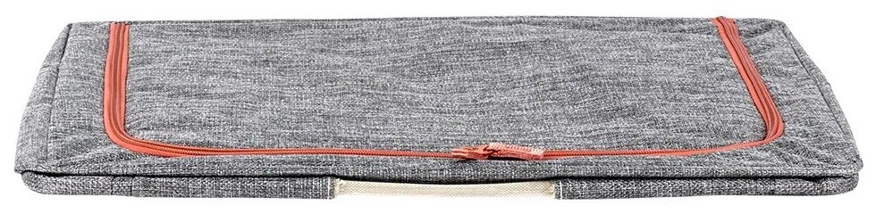 Látkový pevný box na uskladnenie textilu, sivý PILLOW 50x 40 x 33 cm (66l)