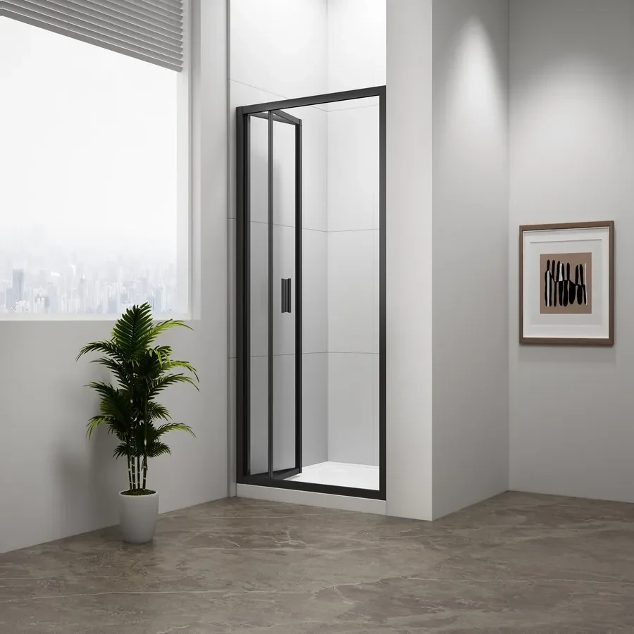 Polysan Polysan, EASY BLACK štvrťkruhová sprchová zástena 900x900mm, L/R, čire sklo, EL2615B