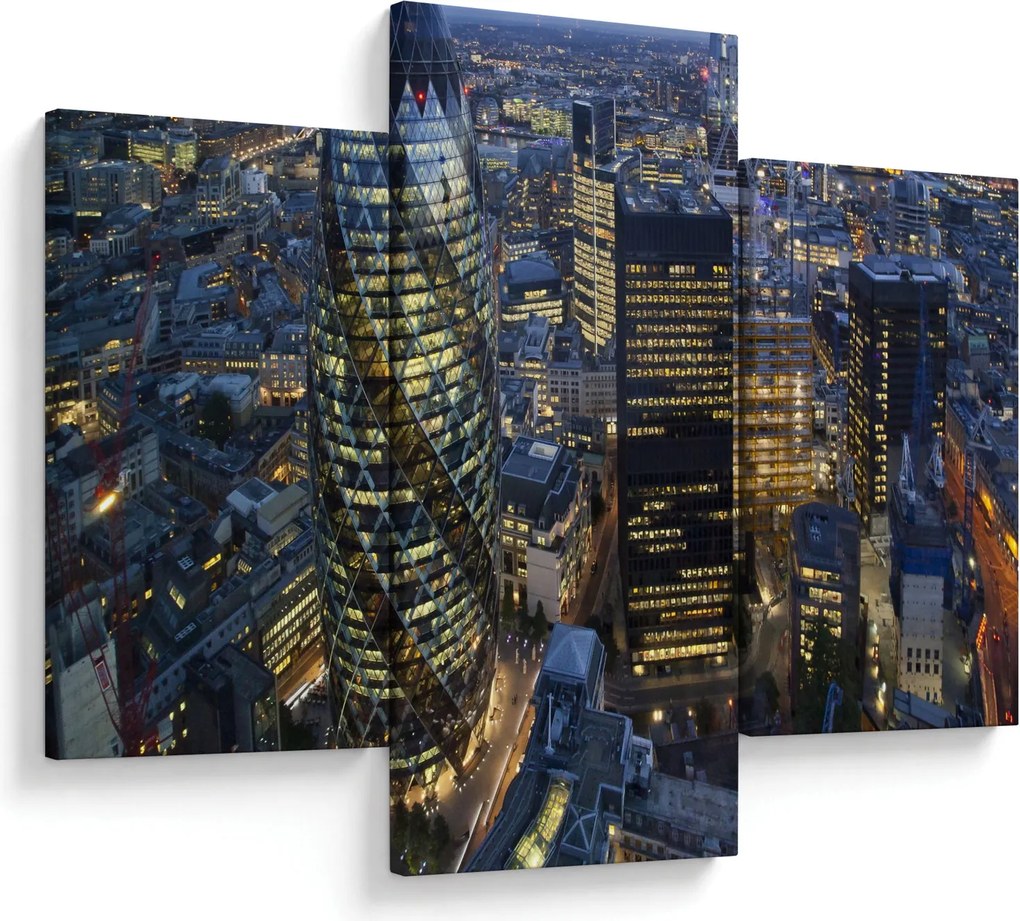 Obraz - Večerná panoráma Londýna (90x60 cm)