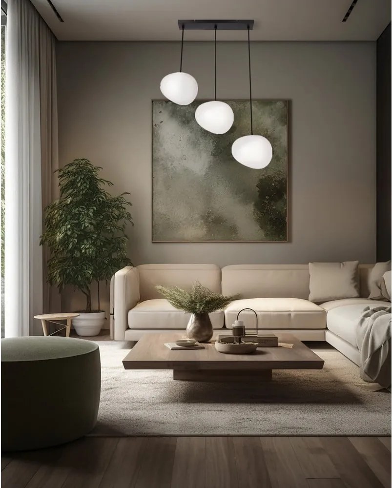 Čierno-biele závesné svietidlo Stones – Candellux Lighting