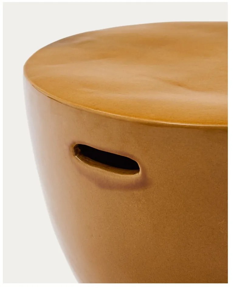Keramický okrúhly záhradný odkladací stolík ø 46 cm Mesquida – Kave Home