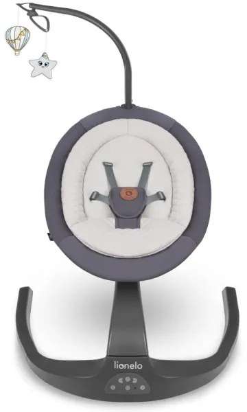 Lionelo - Detská hojdačka s melódiou RINA 4xAA Grey Concrete + diaľkové ovládanie