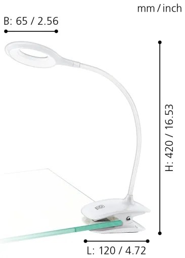 Eglo 97077 - LED stmievateľná lampa s klipom CABADO LED/3W/5V biela