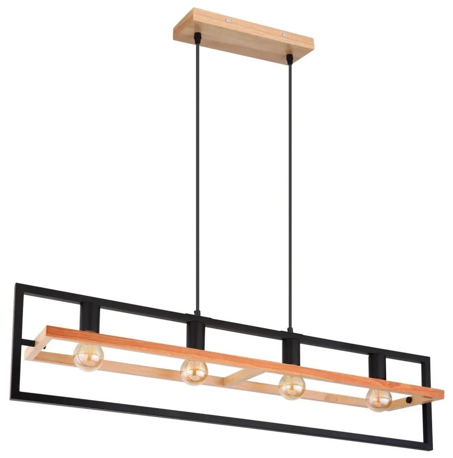 Globo 15575-4H - Luster na lanku ERICA 4xE27/40W/230V čierna/béžová