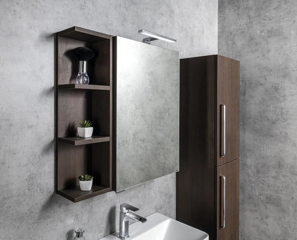 Sapho Sapho, RIWA galérka s LED osvetlením, 50x70x17cm, biela lesk, RIW050-0030