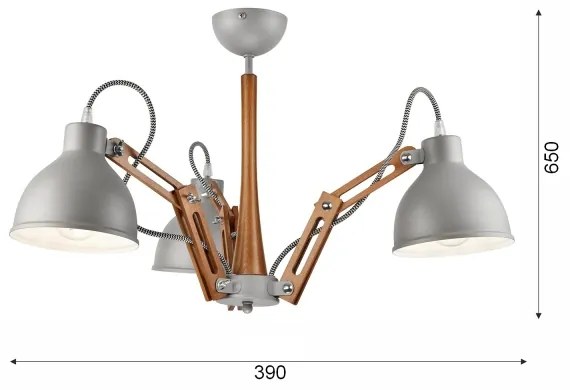 Prisadený luster MARCELLO 3xE27/60W/230V