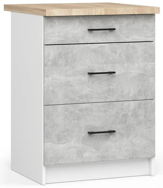 Kuchynská linka OLIWIA G2 2.4 m biela / betón