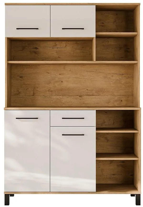 Príborník Linda Biely/Dub Lancelot 120 (VIGO)