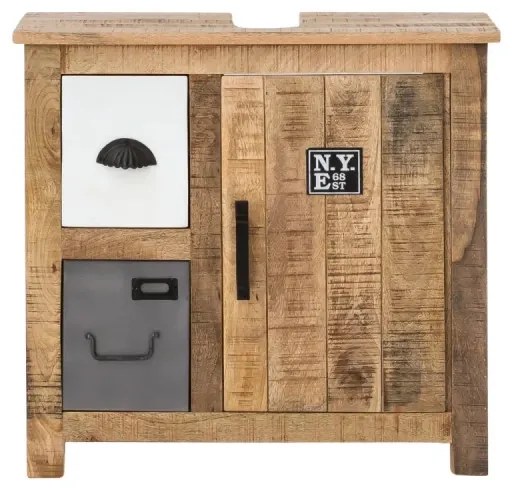 furniture-nabytek.cz - Masívna umývadlová skrinka Pune z mangového dreva, lakovaná, viacfarebná – 68×30×63 cm