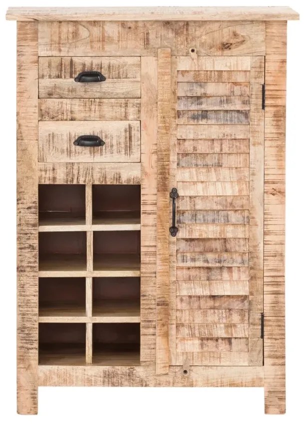 furniture-nabytek.cz - Masivní komoda Highboard Caribou z mangového dřeva, lakovaná, přírodní barva