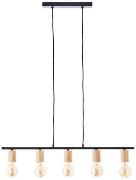 Brilliant - Luster na lane KERRY 5xE27/40W/230V čierny/bambus