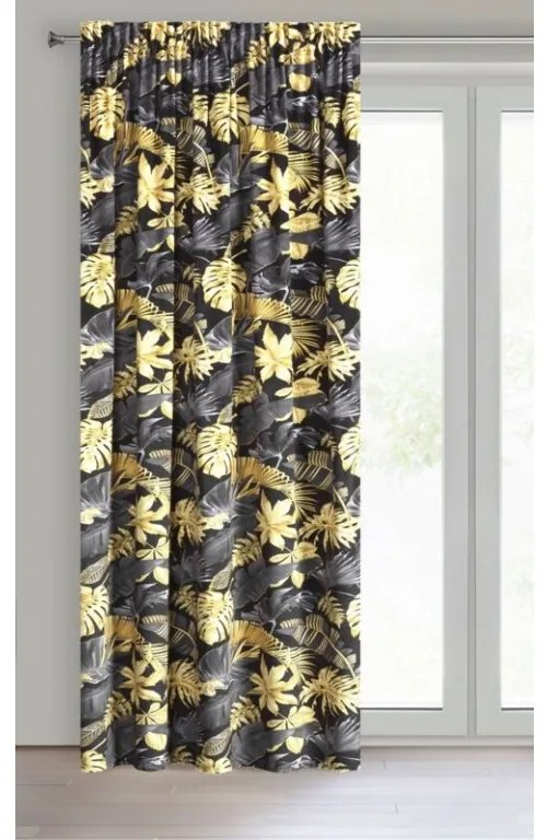 DECOREUM zamatový záves s potlačou 140 cm x 270 cm žltá 100 % polyester Rozmer varianty: 140 cm x 270 cm, Farba varianty: Tyrkysová 105298