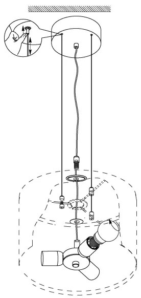 Eglo 31608 - Luster na lanku MASERLO 3xE27/60W/230V