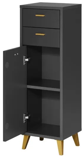 Livarno home Kúpeľňová skrinka vo zvlnenom vzhľade, antracitová (100378831)